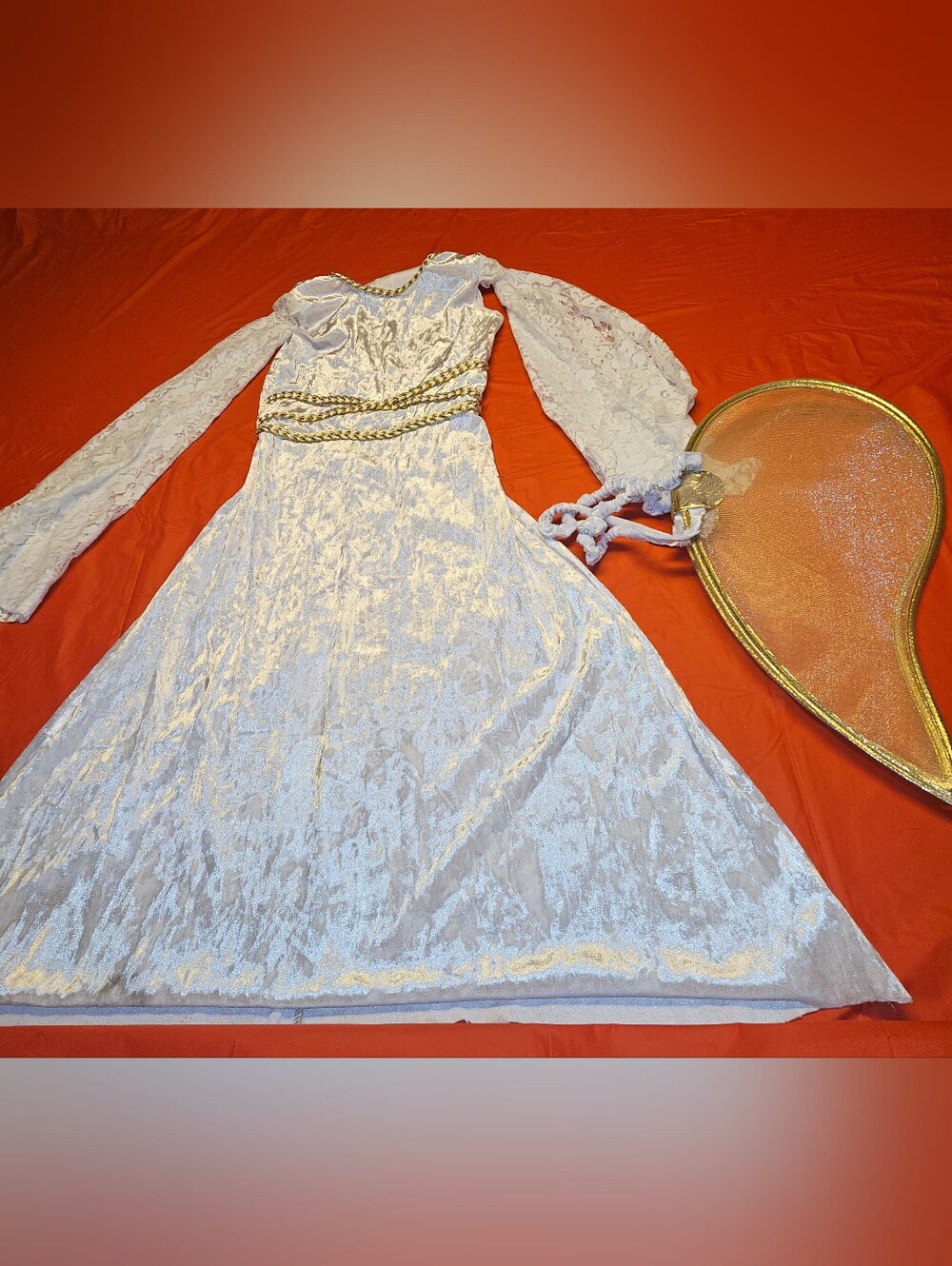 Whimsical Angel Costume by Spirit Kids Size Medium Dress & Wings Velvet G.U.C.
